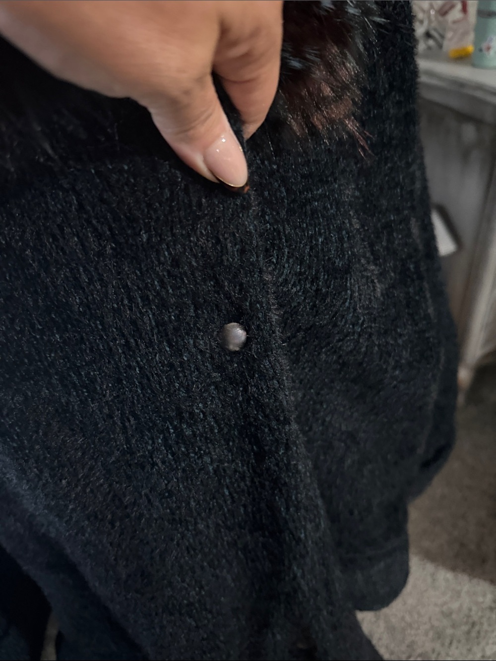 Forest Green Winter Coat with Colorful Faux Fur Collar - Picture 5 of 7